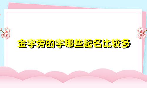 金字旁的字哪些起名比较多