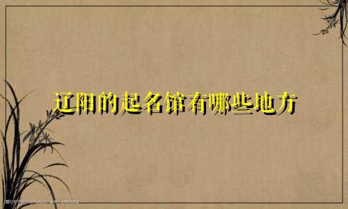 辽阳的起名馆有哪些地方
