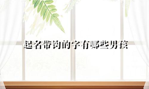起名带钩的字有哪些男孩