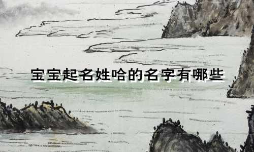 宝宝起名姓哈的名字有哪些