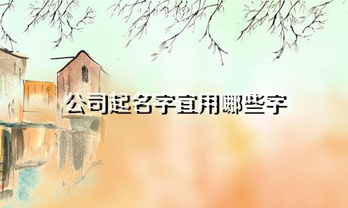公司起名字宜用哪些字