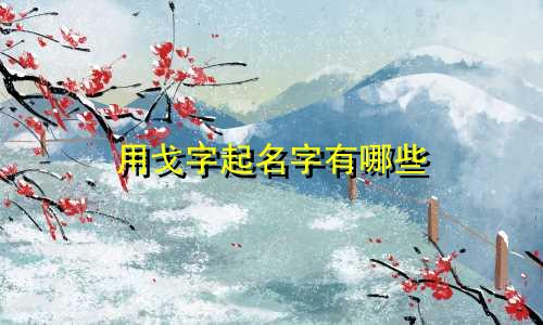 用戈字起名字有哪些