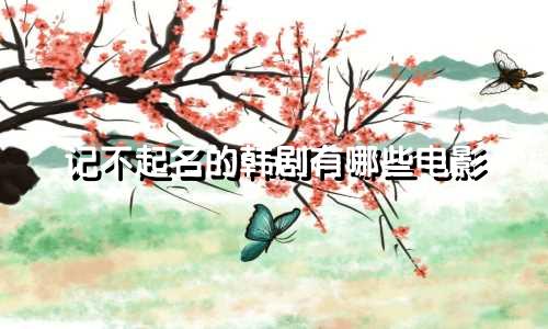 记不起名的韩剧有哪些电影