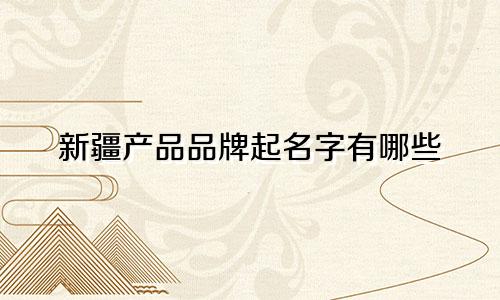 新疆产品品牌起名字有哪些