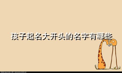 孩子起名大开头的名字有哪些