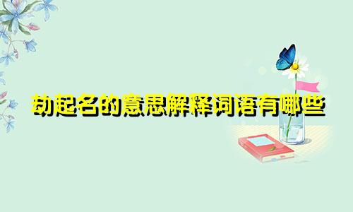 劫起名的意思解释词语有哪些