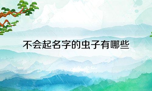 不会起名字的虫子有哪些