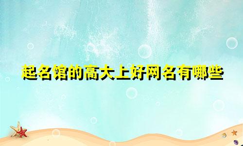 起名馆的高大上好网名有哪些