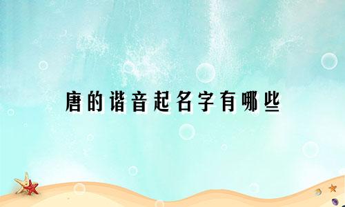 唐的谐音起名字有哪些