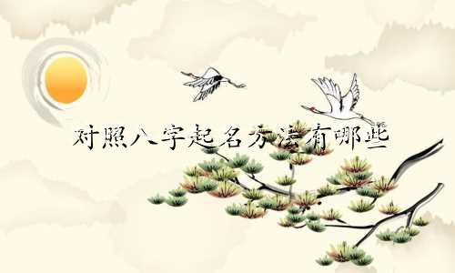 对照八字起名方法有哪些