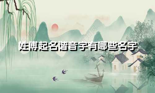 姓傅起名谐音字有哪些名字