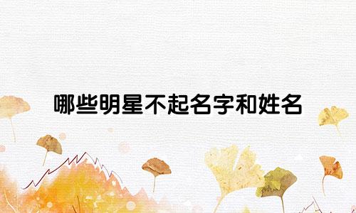 哪些明星不起名字和姓名