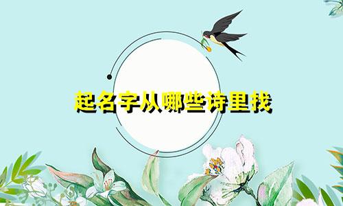 起名字从哪些诗里找