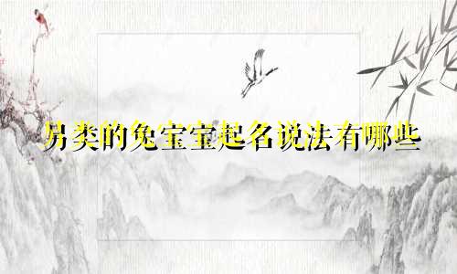 另类的兔宝宝起名说法有哪些