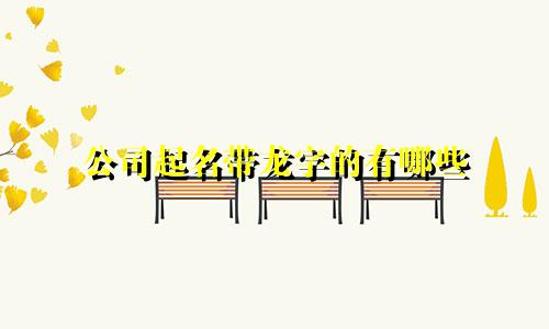 公司起名带龙字的有哪些
