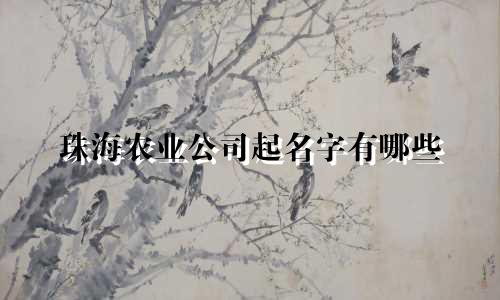 珠海农业公司起名字有哪些