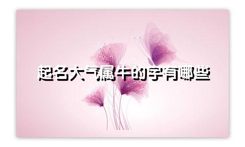 起名大气属牛的字有哪些