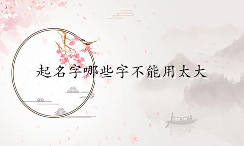 起名字哪些字不能用太大