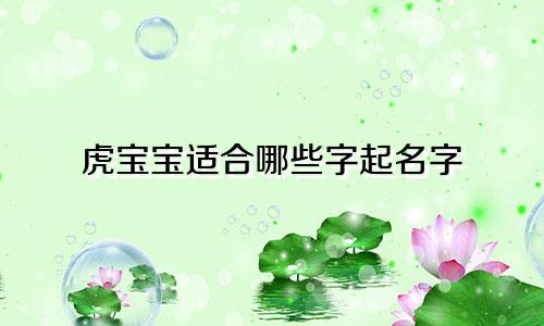 虎宝宝适合哪些字起名字