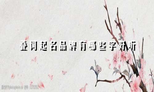 叠词起名品牌有哪些字好听