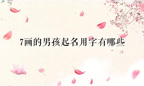 7画的男孩起名用字有哪些