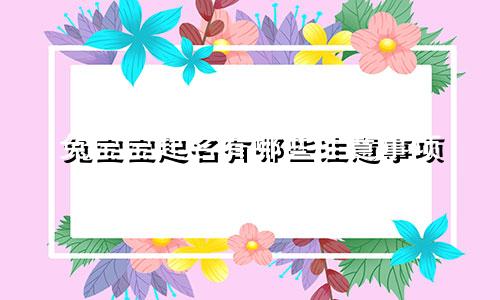 兔宝宝起名有哪些注意事项