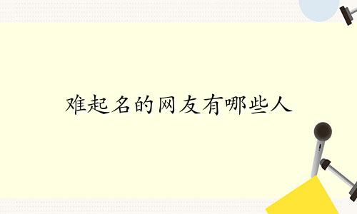 难起名的网友有哪些人