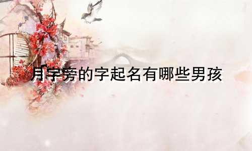 月字旁的字起名有哪些男孩