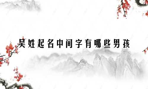 吴姓起名中间字有哪些男孩