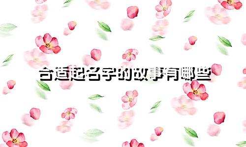 合适起名字的故事有哪些