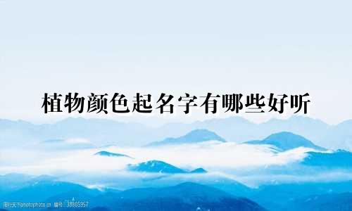 植物颜色起名字有哪些好听