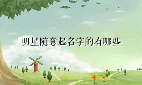 明星随意起名字的有哪些