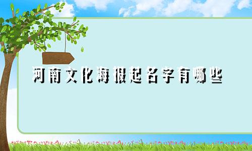 河南文化海报起名字有哪些