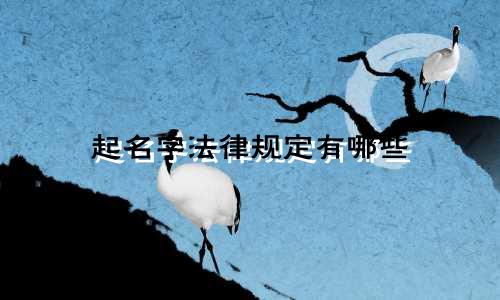 起名字法律规定有哪些