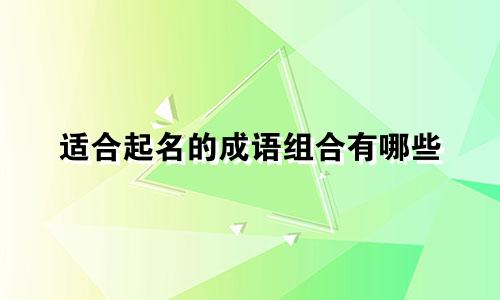 适合起名的成语组合有哪些