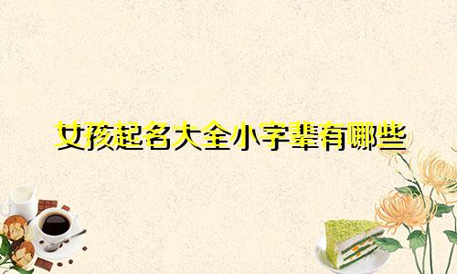 女孩起名大全小字辈有哪些