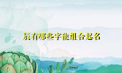 辰有哪些字能组合起名