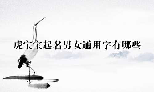 虎宝宝起名男女通用字有哪些