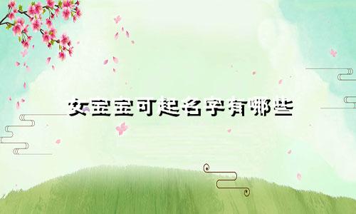 女宝宝可起名字有哪些