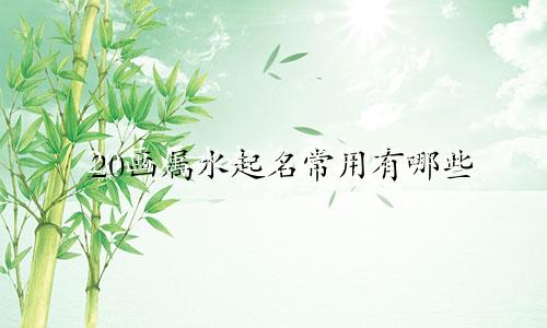 20画属水起名常用有哪些