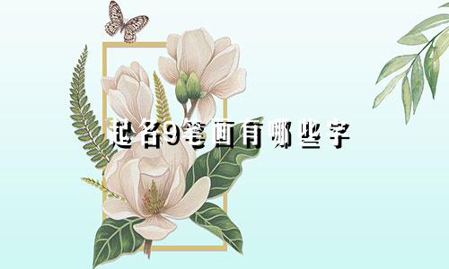 起名9笔画有哪些字