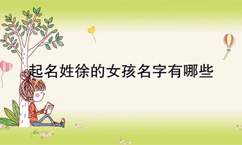起名姓徐的女孩名字有哪些