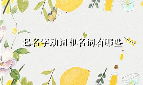 起名字动词和名词有哪些