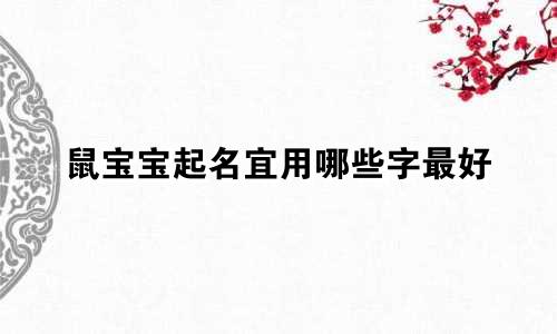 鼠宝宝起名宜用哪些字最好