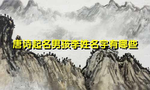 唐诗起名男孩李姓名字有哪些