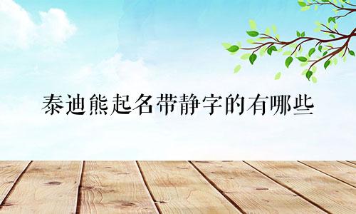 泰迪熊起名带静字的有哪些