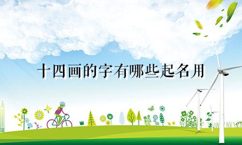 十四画的字有哪些起名用