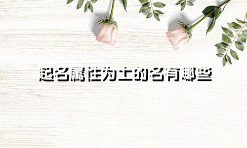 起名属性为土的名有哪些