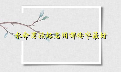 水命男孩起名用哪些字最好