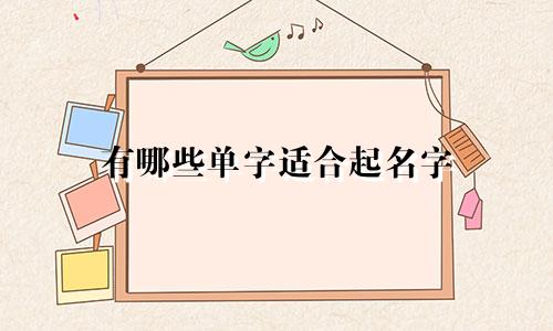 有哪些单字适合起名字